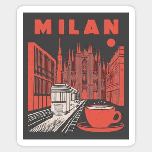 Milan Italy - Vintage Graphic Travel Poster Magnet
